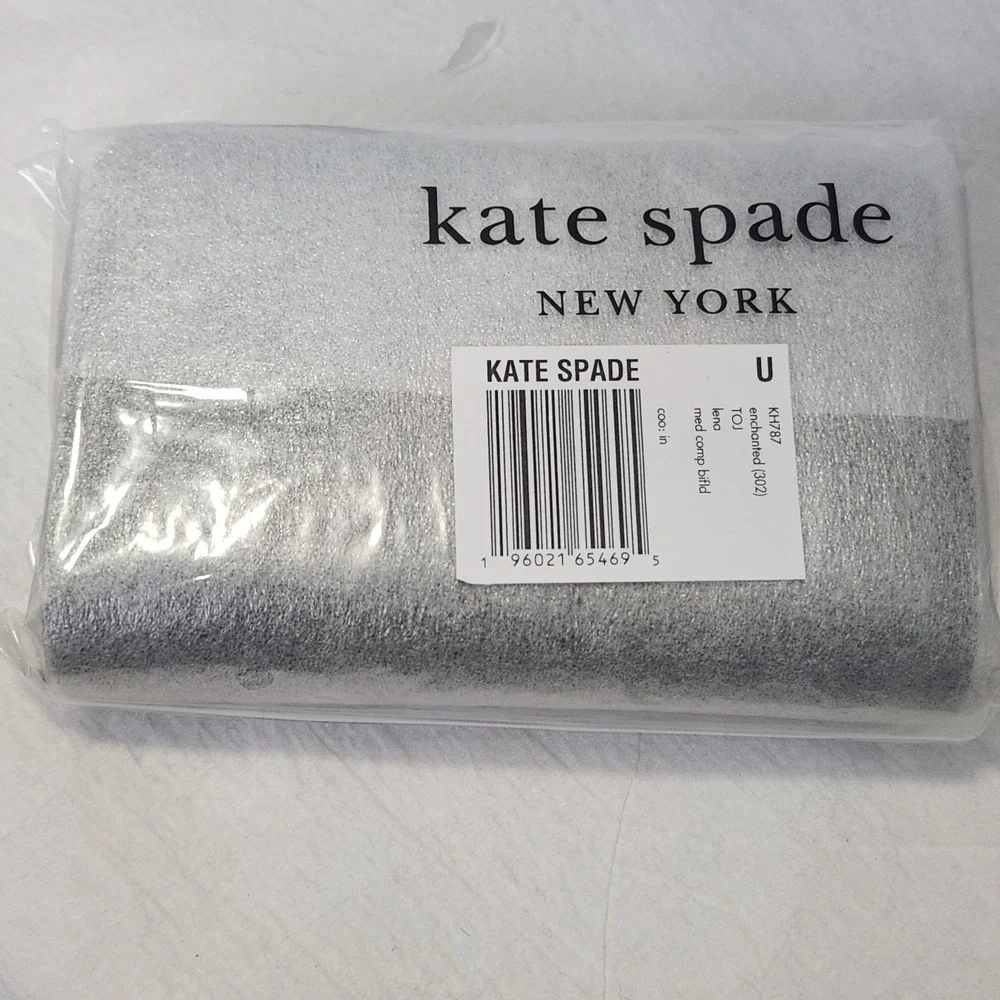 New $199 Kate Spade Lena Medium Compact Bifold Wallet Leather Enchanted Green 💚
